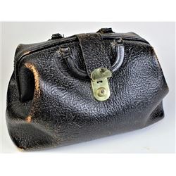 Old leather doctors bag complete with hasp