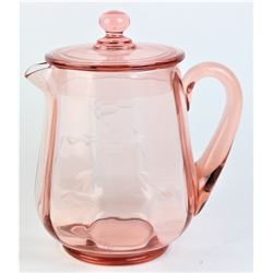 Pink depression glass lemonade pitcher