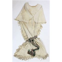 Full length Plains fringed buckskin dress