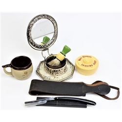 Shaving collection includes vintage folding mirror