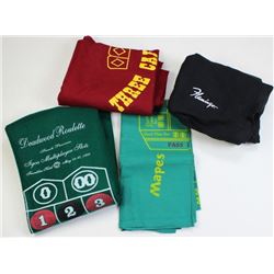 Collection of 4 gambling felts, includes