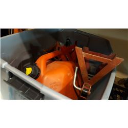 TOTES, JERRY CANS, TOW STRAPS, BBQ UTENSILS, AND JACK STANDS
