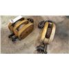Image 1 : TWO WOOD PULLEY BLOCKS