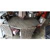 Image 1 : NEW SUNBRELLA 7 PIECE WOVEN DINING SET W/ UMBRELLA
