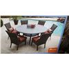 Image 2 : NEW SUNBRELLA 7 PIECE WOVEN DINING SET W/ UMBRELLA