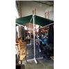 Image 1 : 10 FOOT WHITE METAL FRAME GREEN CANVAS AWNING