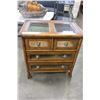 Image 1 : RATTAN GLASSTOP GLASS DRAWER ENDTABLE