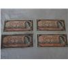 Image 2 : LOT OF FOUR 1954 CANADIAN TWO DOLLAR BILLS