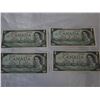 Image 2 : LOT OF FOUR CANADIAN ONE DOLLAR BILLS