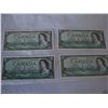 Image 1 : 4 1954 CANADIAN $1 BILLS