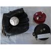 Image 1 : 2 VINTAGE REELS, BASEBALL GLOVE, AND BALL