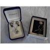 Image 1 : STERLING LOCKET ON CHAIN AND STERLING EARRINGS AND STERLING HEART PENDANT