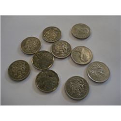 10 SILVER HALF DOLLARS