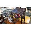 Image 1 : MODERN GLASS TOP END TABLE AND PLANT STAND