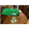 Image 1 : VINTAGE GREEN GLASS BANKERS LAMP