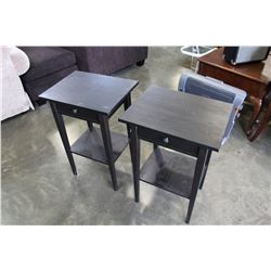 PAIR OF ESPRESSO 1 DRAWER NIGHT STANDS