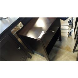 BLACK 1 DRAWER END TABLE