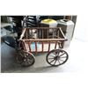 Image 3 : ANTIQUE OAK GERMAN MILK WAGON WITH HANDLE DATED 1929