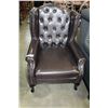 Image 1 : NEW ESPRESSO TUFTED ACCENT CHAIR - RETAIL $799