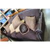Image 1 : NEW ASHLEY SIGNATURE CONTEMPORARY FABRIC AND LEATHER SOFA AND LOVE SEAT W/ NAIL HEAD ACCENT - RETAIL