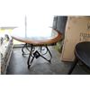 Image 1 : NEW ASHLEY FURNITURE ROUND DINING TABLE W/ METAL BASE - RETAIL $799