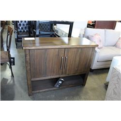 NEW ASHLEY WALNUT FINISH 2 DOOR SERVING CABINET - RETAIL $1,349