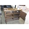 Image 2 : NEW ASHLEY WALNUT FINISH 2 DOOR SERVING CABINET - RETAIL $1,349