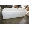Image 2 : NEW WHITE LEATHER FUTON W/ ORANGE STITCHING - RETAIL $1,760