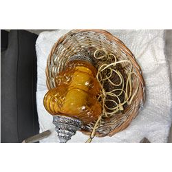 BASKET AND VINTAGE PENDANT LIGHT