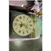 Image 2 : HAND PAINTED MAHOGANY WALL CLOCK, BRASS GEARS AND WEIGHT