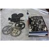 Image 1 : MEDIA ROOM WALL DECOR MOVIE REEL AND MOVIE CAMERA AND MEDIA ROOM BOOKS