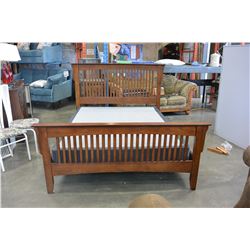MISSION STYLE QUEEN BED FRAME WITH BOX SPRING