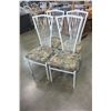 Image 1 : 4 WHITE METAL DINING CHAIRS