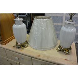PAIR OF WHITE LAMPS W/ SHADES
