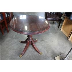 ROUND GLASSTOP PARLOUR TABLE