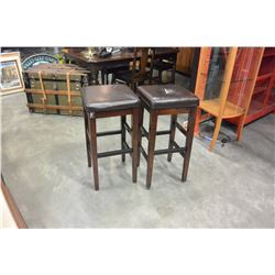 2 LEATHER STOOLS