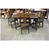 Image 2 : VINTAGE WALNUT DINING TABLE W/ 4 CHAIRS