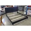 Image 1 : NEW ASHLEY KINGSIZE BROWN LEATHER PANEL PLATFORM BEDFRAME RETAIL $1099