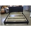 Image 2 : NEW ASHLEY KINGSIZE BROWN LEATHER PANEL PLATFORM BEDFRAME RETAIL $1099