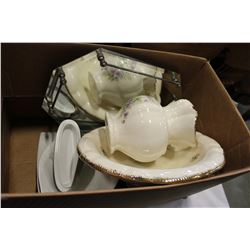 WHITE DISHES AND JUG AND BOWL SET