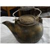 Image 3 : HAND CARVED CRIBOARD AND CAST IRON KETTLE