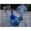 Image 1 : 5 PIECES OF ART GLASS IN BLUE - SOME SIGNED