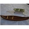 Image 2 : MOTHER OF PEARL SHELL FISH SMALL CHINA BOAT AND WOOD CANOE