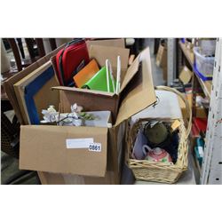 2 BOXES OF MISC HOUSEHOLD ITEMS