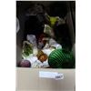 Image 1 : LARGE BOX OF VINTAGE COLORED GLASSWARE