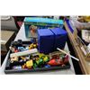 Image 2 : TRAY OF DIECAST VEHICLES, NEW TOYS, AND ALLO BABY TELEPHONE