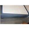 Image 2 : NEW ASHLEY FURNITURE KING SIZE GREY FABRIC PLATFORM BEDFRAME - RETAIL $1,400