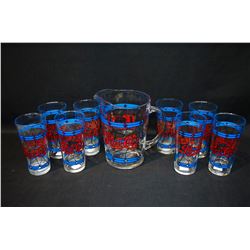 Pepsi-Cola Pitcher and 8 Glasses
