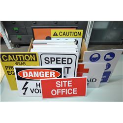 Box of new construction signs