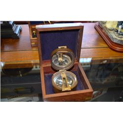 Vintage Brass Compass with case